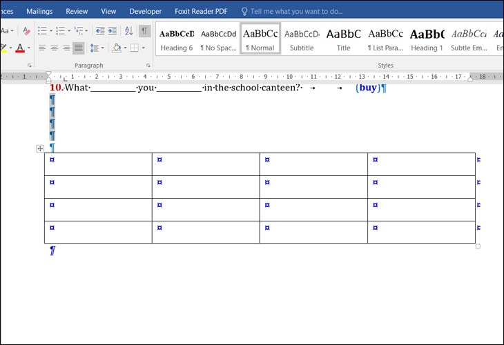 Bạn cho xuất hiện biểu tượng ¶