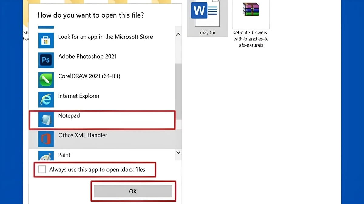 Cách sửa lỗi file Word bị lỗi bằng Notepad bước 2