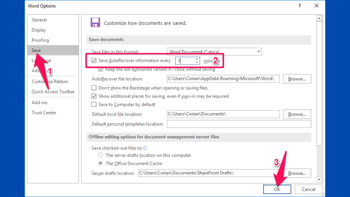 Mở file Word bị lỗi bằng AutoRecover